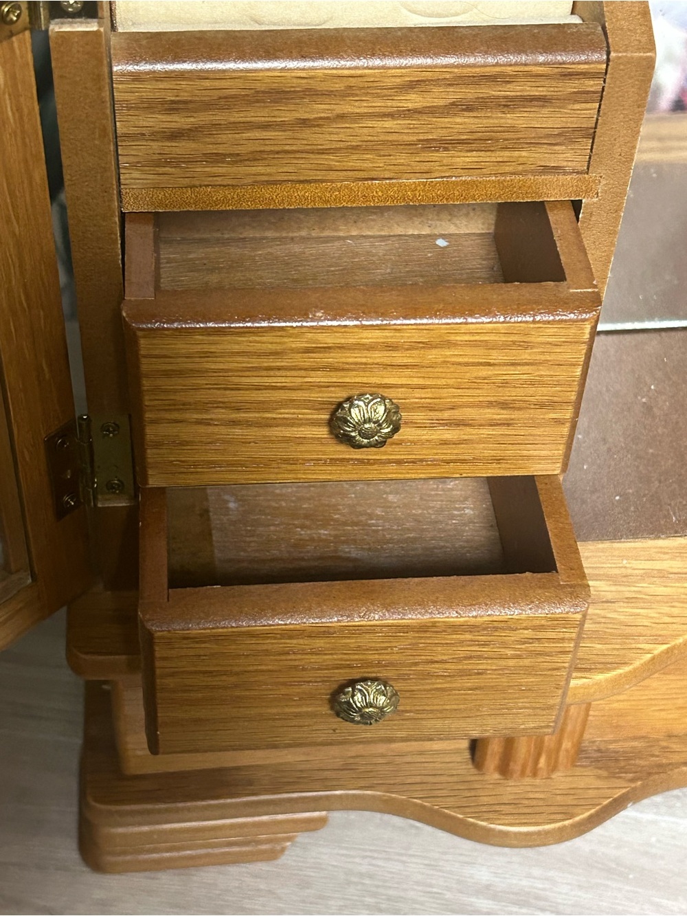 Vintage Wood Jewelry Armoire - Picture 12 of 14